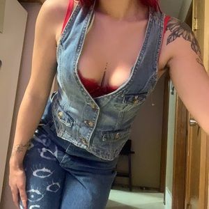 Denim mini vest